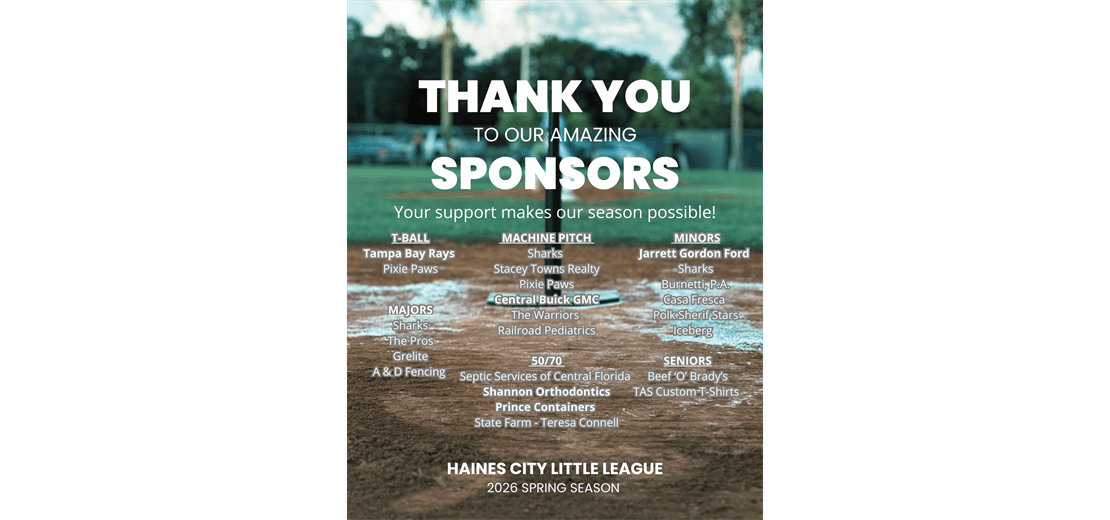 THANK YOU 2026 SPRING SPONSORS