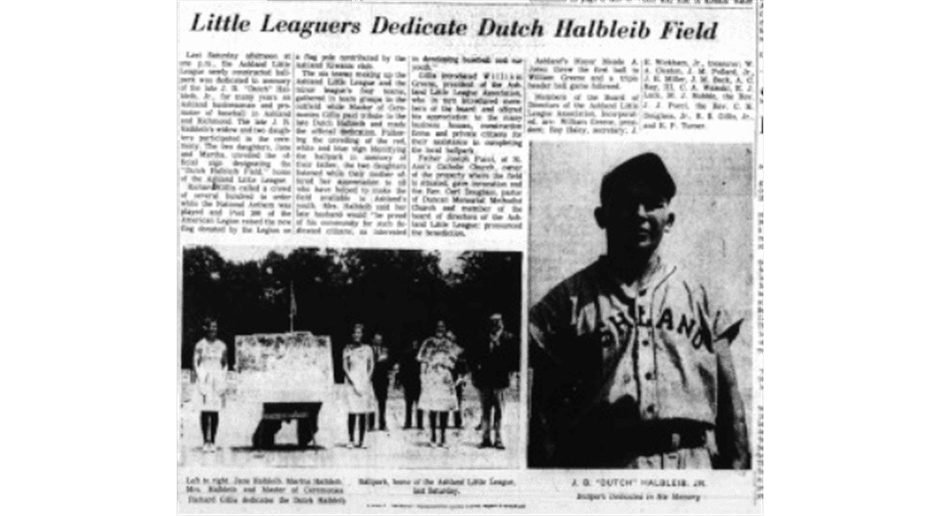 Did you know?  Field 1 is Named Dutch Halbleib Field