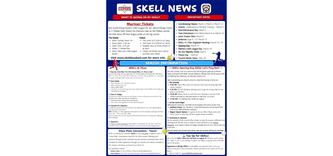 March SKELL News!