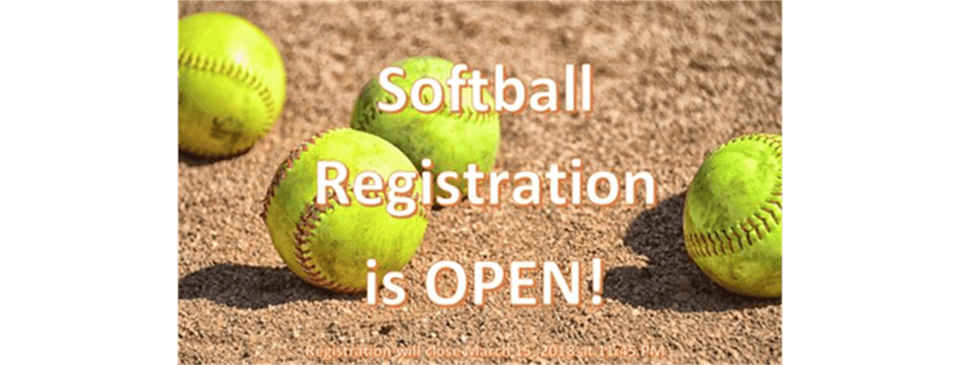 Softball Registration Open