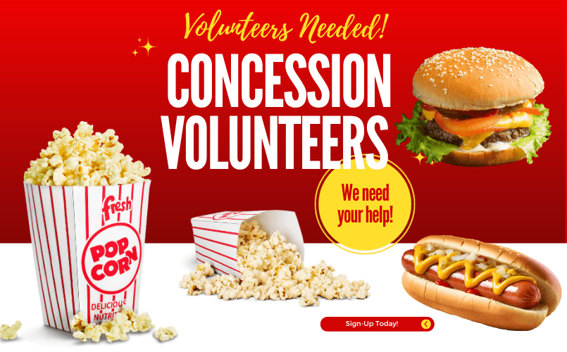 Snack Bar Volunteers Needed! Sign-Up Here