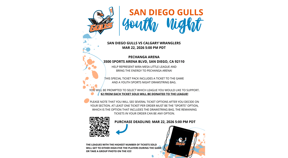 SD Gulls Youth Night 3/22