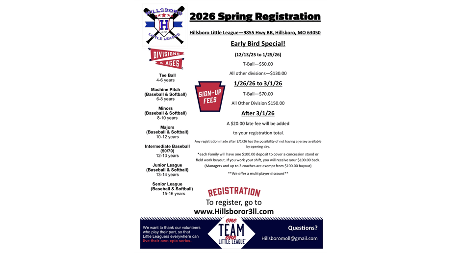 2026 Spring Registration