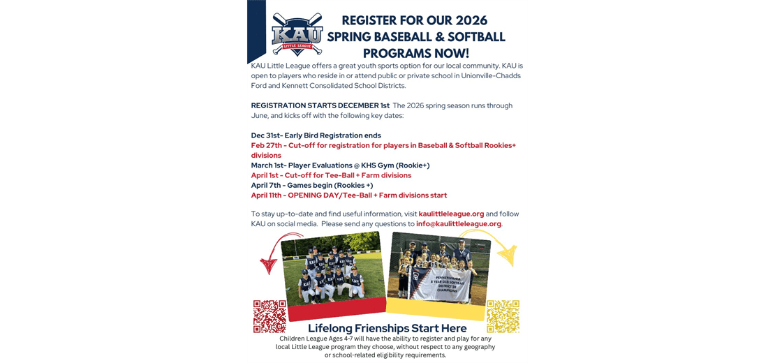Spring 2026 Registration Now Open!