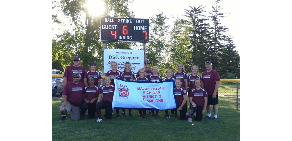 11-12 Softball District Champs 2017