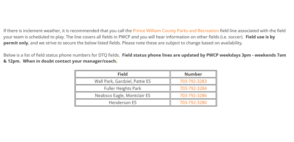 INCLEMENT WEATHER LINES
