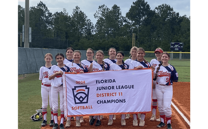 2024 Junior Softball Champs Elm, San Mateo, and Yulee
