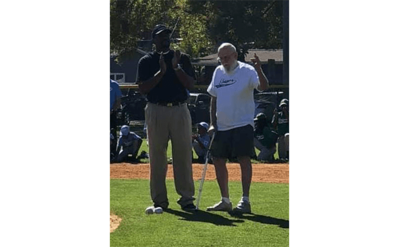 Opening Day Ceremonial Pitchers, Trevor and Lum