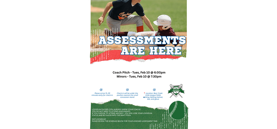 Coach Pitch & Minors Assessments