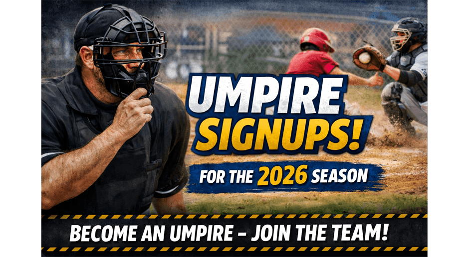 Umpire Signups for the 2026 Season