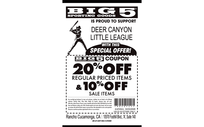 20% off - Big 5 Discount