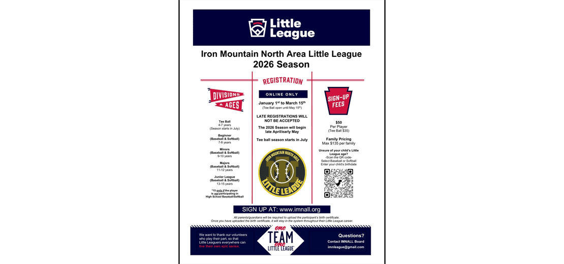 Little League registration is open now!