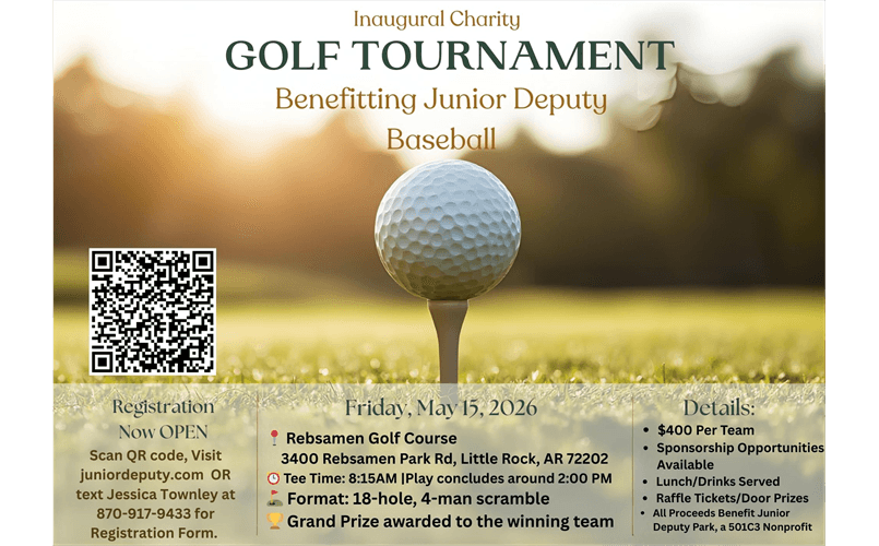 Inaugural Golf Tournament May 15th at Rebsamen