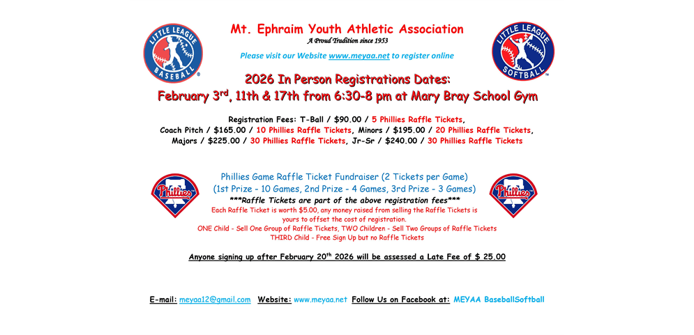 2026 MEYAA Baseball / Softball