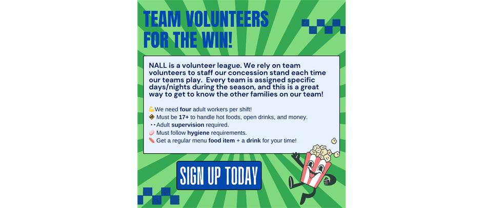 Concession Stand Volunteers are MVPs!