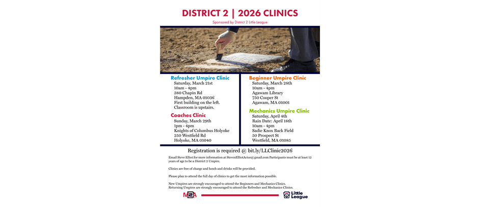 Umpire clinics in March