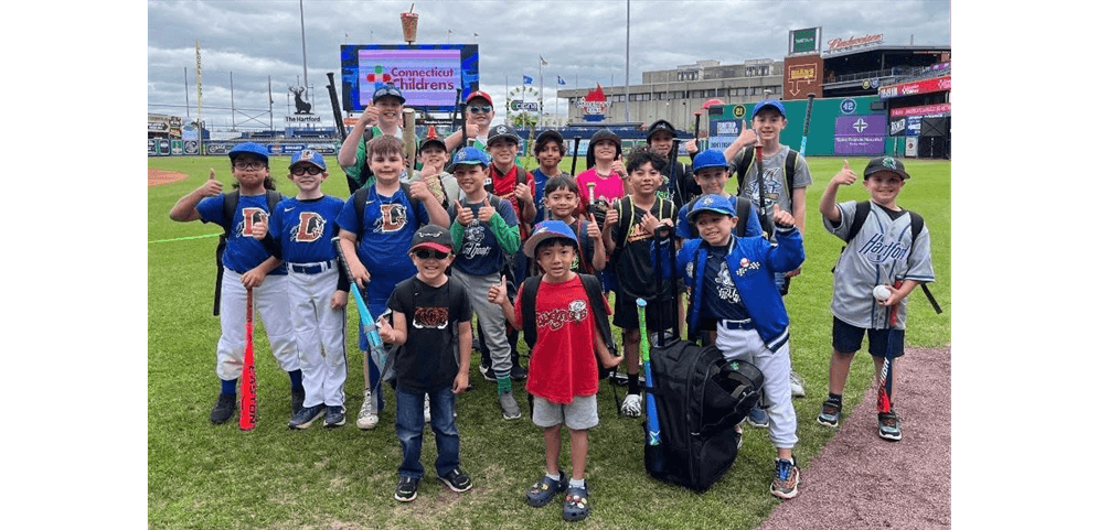Peter J Foley Little League players  at the Hartford Yard Goats, June 1, 2025