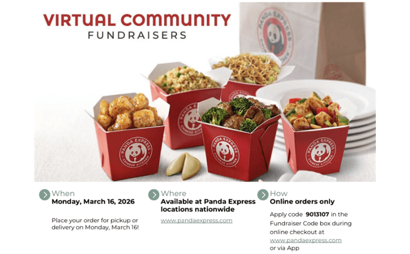 Panda Express Fundraiser March 16
