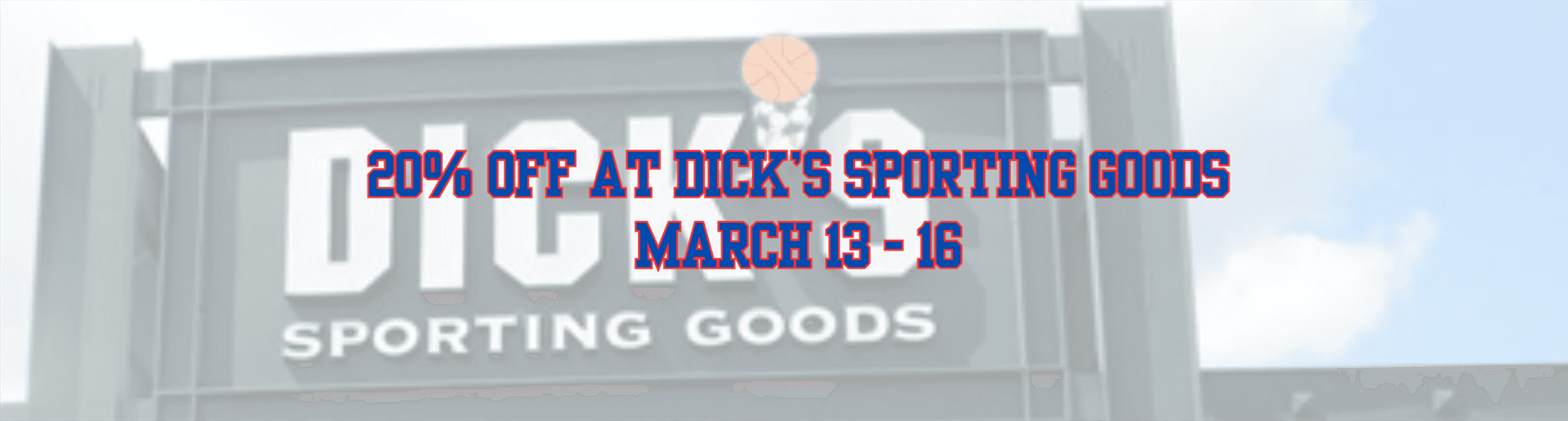 20% off at Dick's Sporting Goods