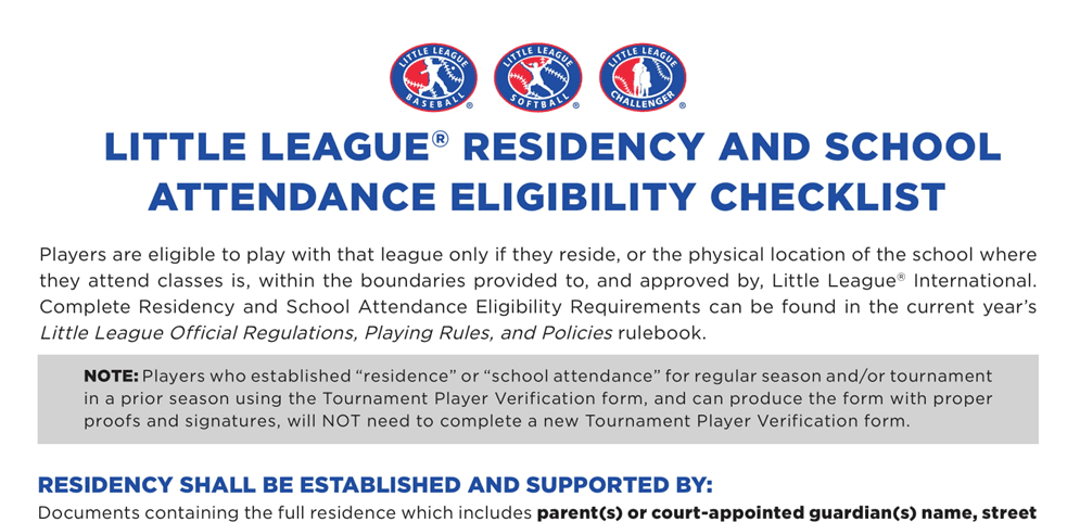 Residency Checklist