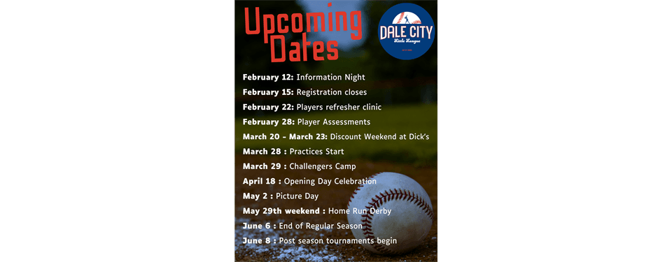 Upcoming Dates
