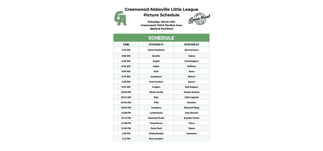 Greenwood Abbeville Little League photo