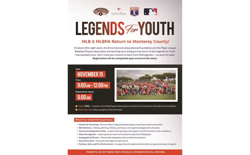 Legends for Youth Baseball Clinic