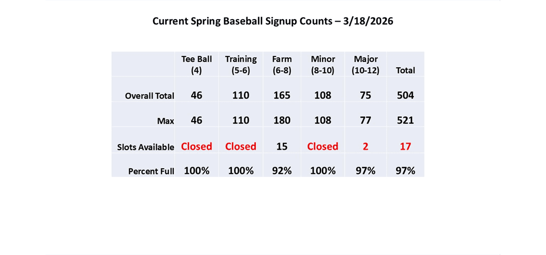 Spring Baseball Counts