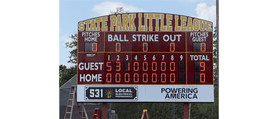 We are extremely grateful to have the support of IBEW Local 531 Powering America Circle R Electric and Ellis Electric FOR BUILDING THE SCOREBOARD OF OUR DREAMS