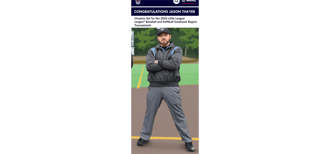 Congratulations to our Umpire in Chief, Jason Thayer!