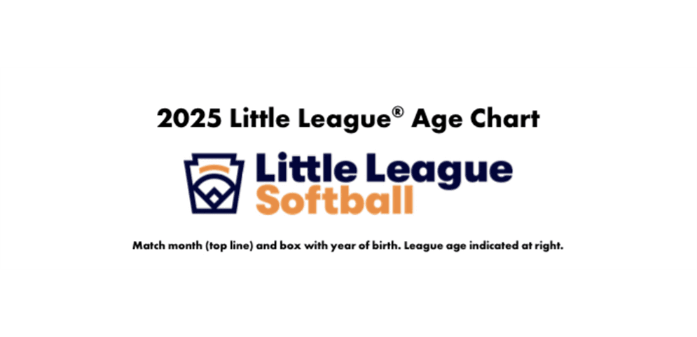 2026 Little League Softball Age Chart