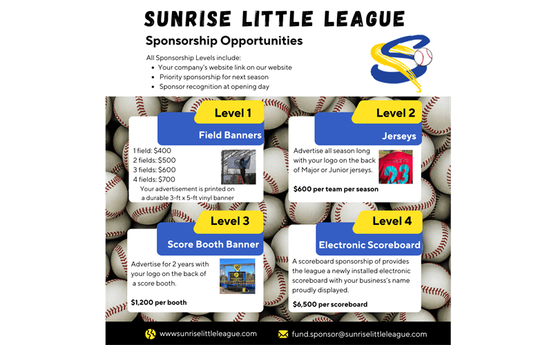 Sponsorships Opportunities Available