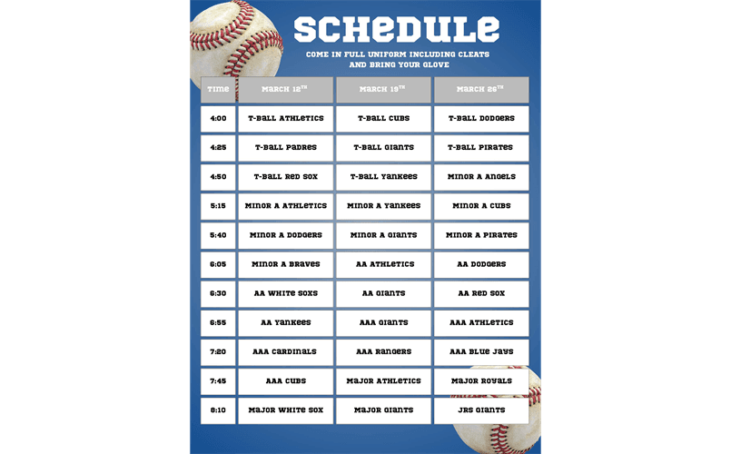 Picture Schedule