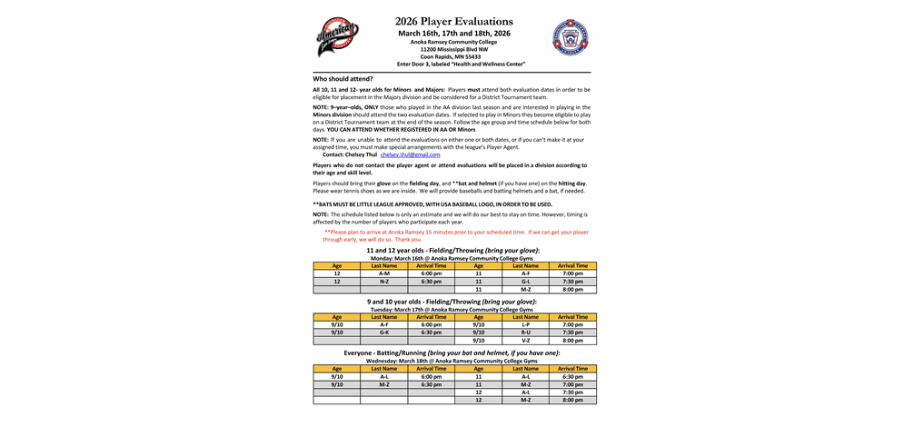 2026 Play Evaluations