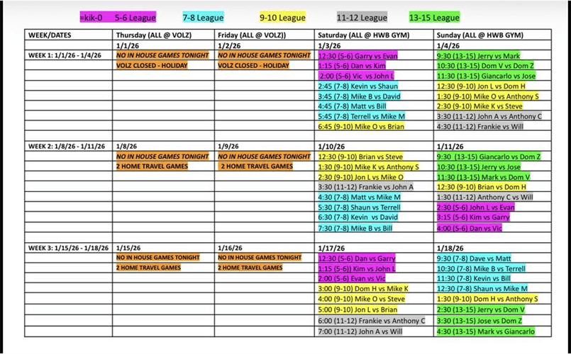 2026 Basketball Game Schedule