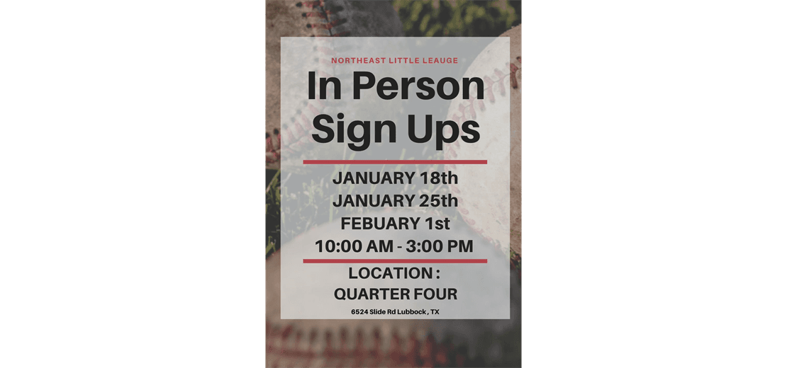 In person Sign up Days!