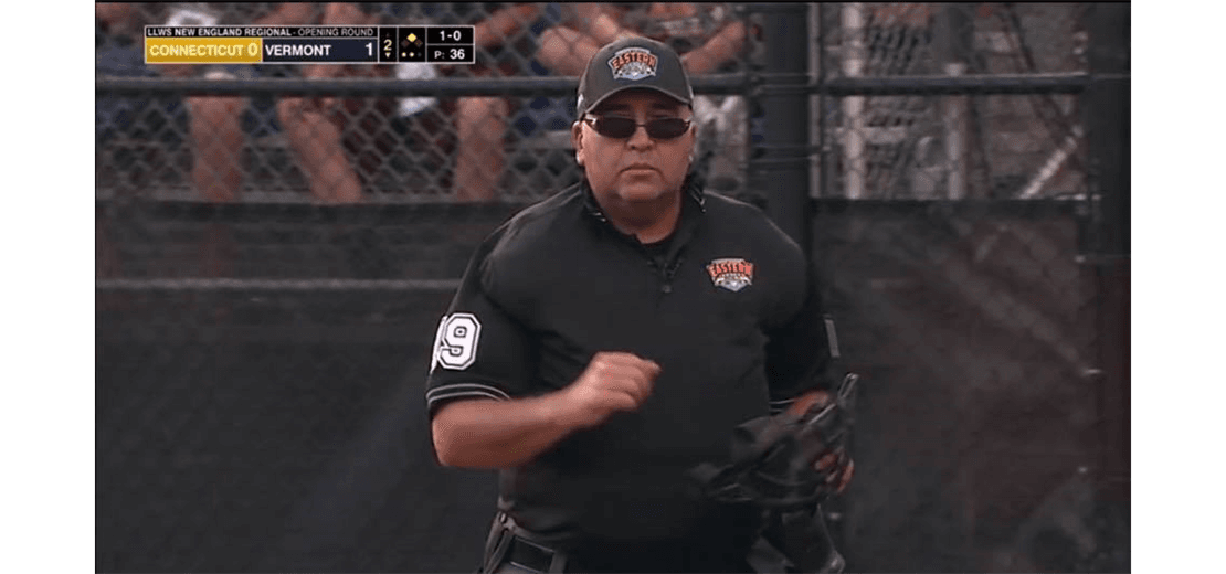 Umpire Bill Ridings representing SMLL in the Eastern Regional Tournament!