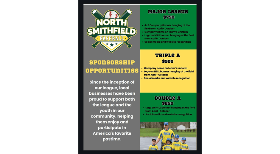 Help support the league,  Become a Sponsor today!