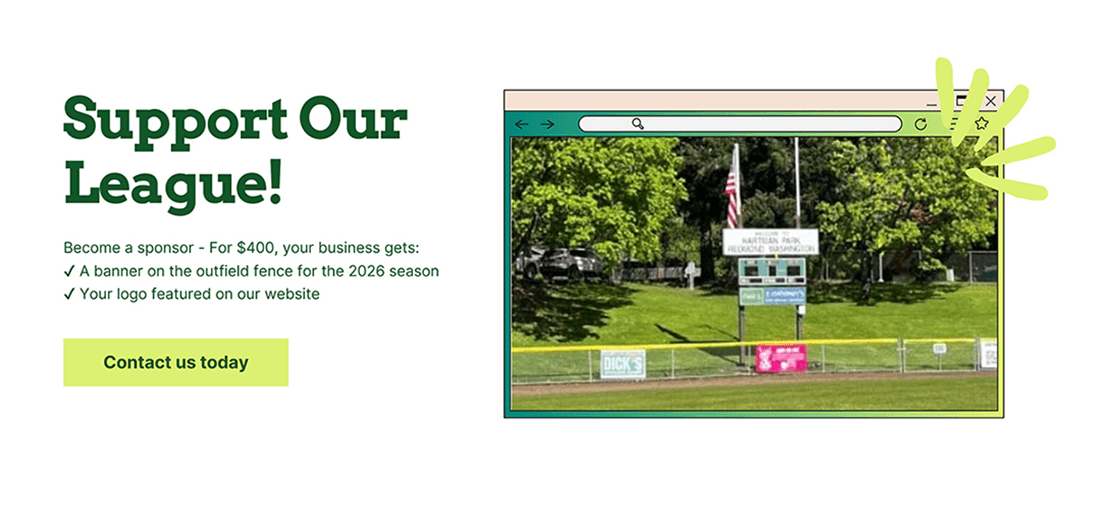 Become a Redmond West Little League Sponsor!