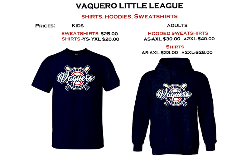 2026 Vaquero Little League Merchandise
