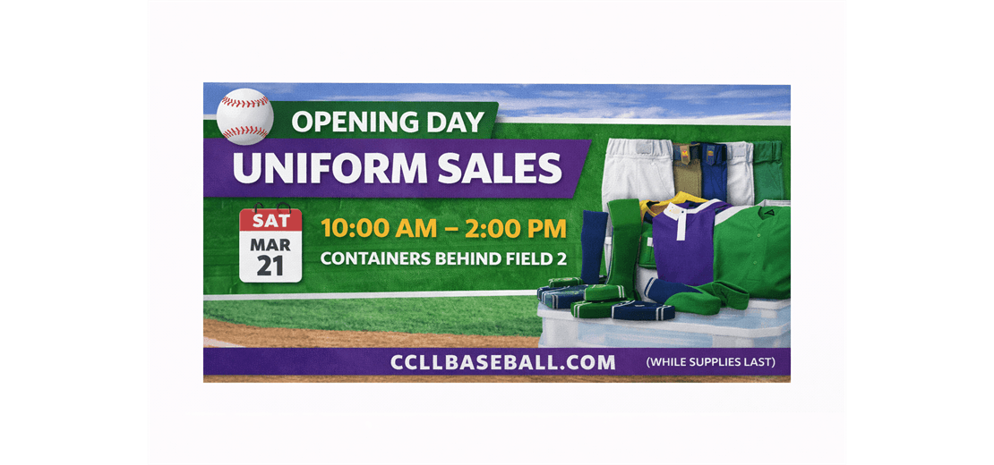 Uniform Sales - Opening Day 10-2pm