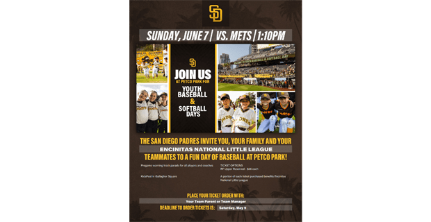 ENLL at Petco Park! Contact your Team Parent for tix.
