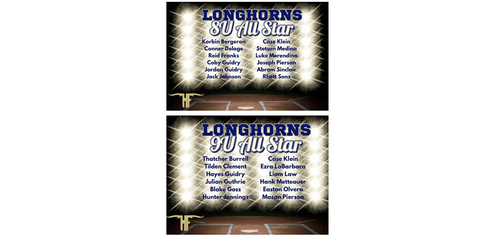 Congratulations 2025 8U & 9U All Stars