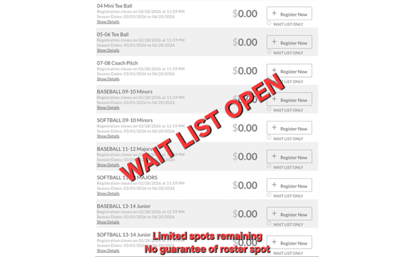 Waitlist Open