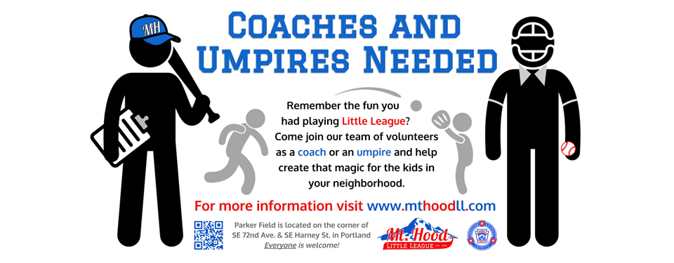 Coaches and Umps Wanted