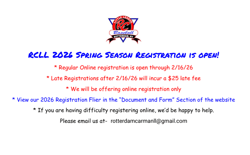 RCLL 2026 Spring Registration