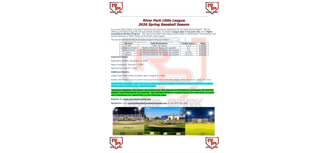 2026 Spring Registration NOW OPEN!