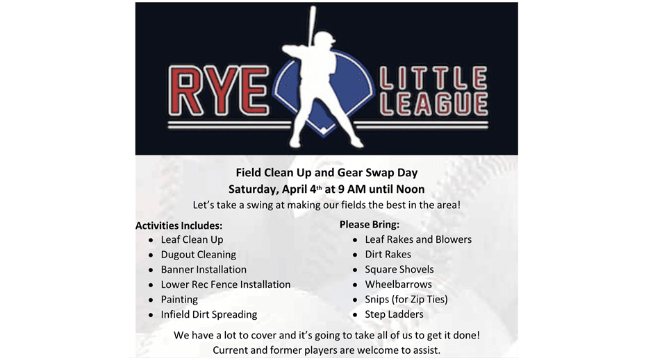 Rye Field Clean Up Day 4/4 9am - 12noon