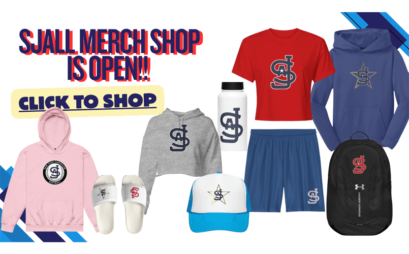 SJALL MERCH STORE IS OPEN! 10% OF ALL SALES GO BACK TO SJALL!
