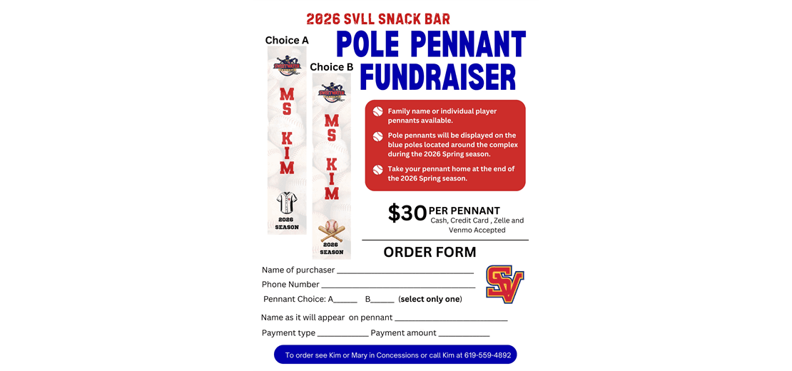 SVLL 2026 Pole Pennants available now